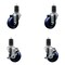 Service Caster 3.5'' Solid Poly Wheel Swivel 1-5/8'' Expanding Stem Caster Set 2 Brakes, 4PK SCC-EX20S3514-SPUS-2-TLB-2-158 - alternate 1